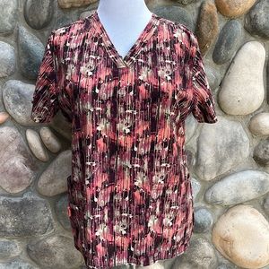 Stylish Women's V-Neck Top - Pink and Black